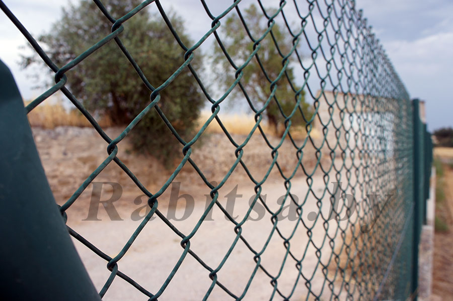 Забор из сетки в полимерном покрытии.